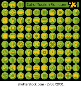 Set of tourism flat icons