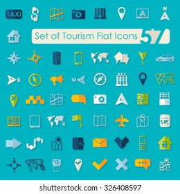 Set of tourism flat icons