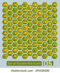 Set of tourism flat icons for Web and Mobile Applications