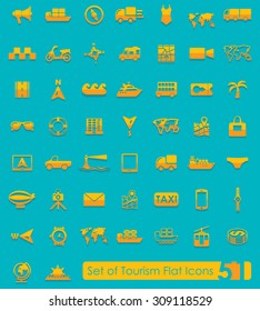 Set of tourism flat icons for Web and Mobile Applications
