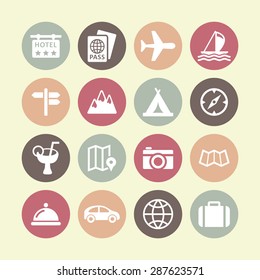 Tourism Icon Collection Stock Vector (Royalty Free) 287623580 ...