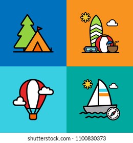 Set of tourism icons. Vector illustration