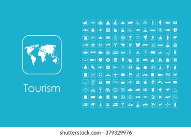 Set of tourism simple icons