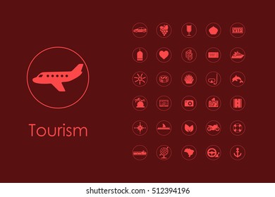 Set of tourism simple icons