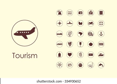 It is a set of tourism simple web icons