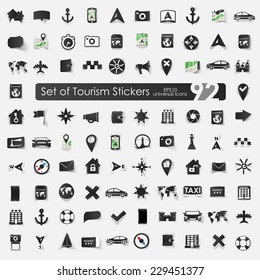 Set of tourism stickers