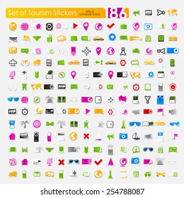 Set of tourism stickers