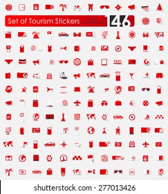 Set of tourism stickers