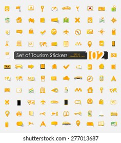 Set of tourism stickers