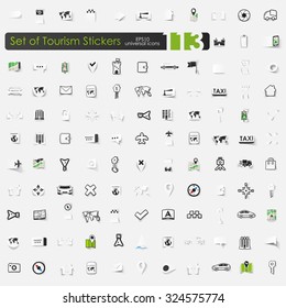 Set of tourism stickers