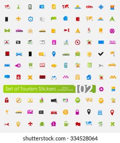 Set of tourism stickers