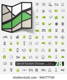 Set of tourism stickers
