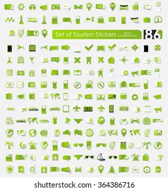 Set of tourism stickers