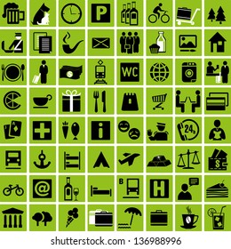 Set of tourist information icons. Vector illustration