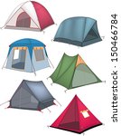 Set of tourist tents 