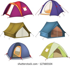 Set of tourist tents