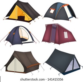 Set of tourist tents