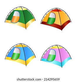 Set of tourist tents