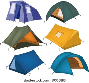 Set of tourist tents