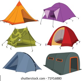 Set of tourist tents