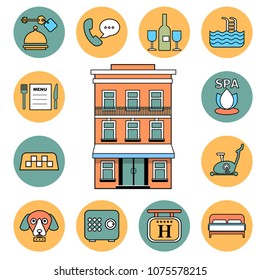 set of touristic service symbols