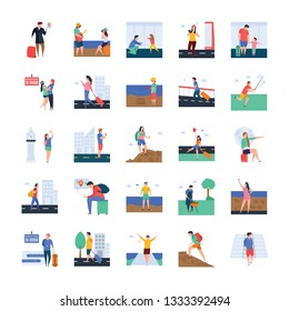 Set of Tourists Illustrations 