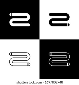 Icono de Set Towel aislado en fondo blanco y negro. Ilustración vectorial