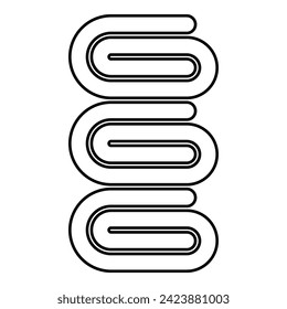 Set towels stack of folded bath napkins contour outline line icon black color vector illustration image thin flat style