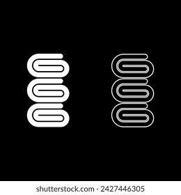 Set towels stack of folded bath napkins set icon white color vector illustration image solid fill outline contour line thin flat style