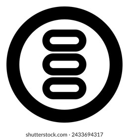 Set towels stack of folded bath napkins icon in circle round black color vector illustration image solid outline style
