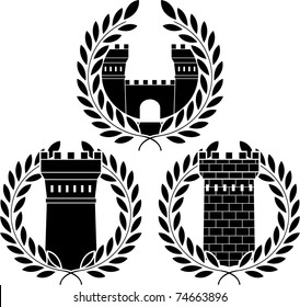 set of towers. stencils. vector illustration