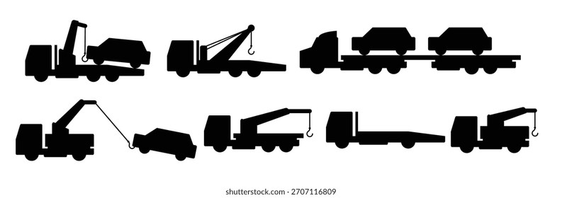 Conjunto de iconos de remolque Ilustración vectorial