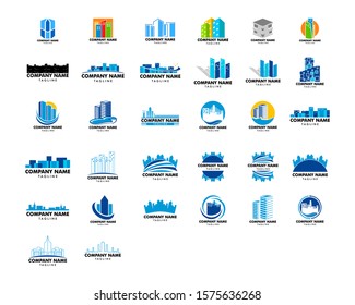 Set of Town Logo Template Design Vector