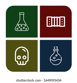 Set of toxic icons. Such as Flask, Harmonic, Skull, Poison , toxic icons
