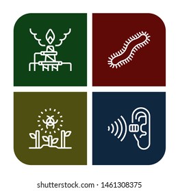 Set of toxic icons such as Pollution, Centipede, Radioactive , toxic