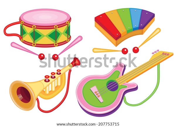 set of\
toy musical instruments (vector\
illustration)