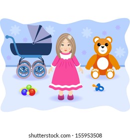 The set of toys for a girl