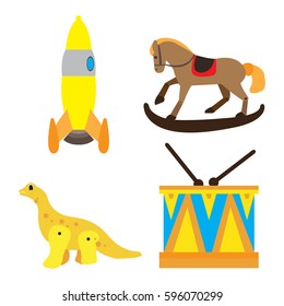 Set of toys on a white background, Vector illustration