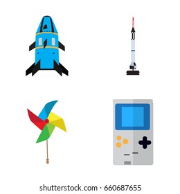 Set of toys on a white background, Vector illustration