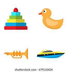 Set of toys on a white background, Vector illustration