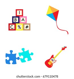 Set of toys on a white background, Vector illustration