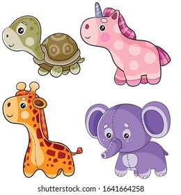 set of toys for playing in childhood, isolated object on a white background.