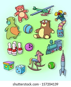 Set of toys. Vector illustration.