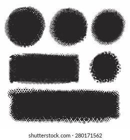Set of traced grunge elements. EPS10, CMYK.
