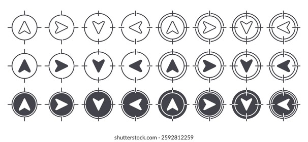 Set of track live location icon. Vector illustration