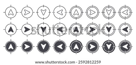 Set of track live location icon. Vector illustration