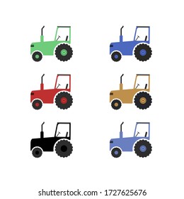 set of tractors, agricultural transport, industry vector illustration
