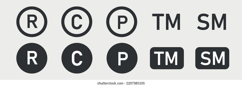 Conjunto de marcas comerciales. Ilustración vectorial de icono web 