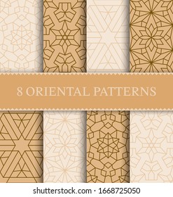 Set of traditional arabian seamless pattern, vector illustration