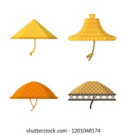 Set traditional asian conical